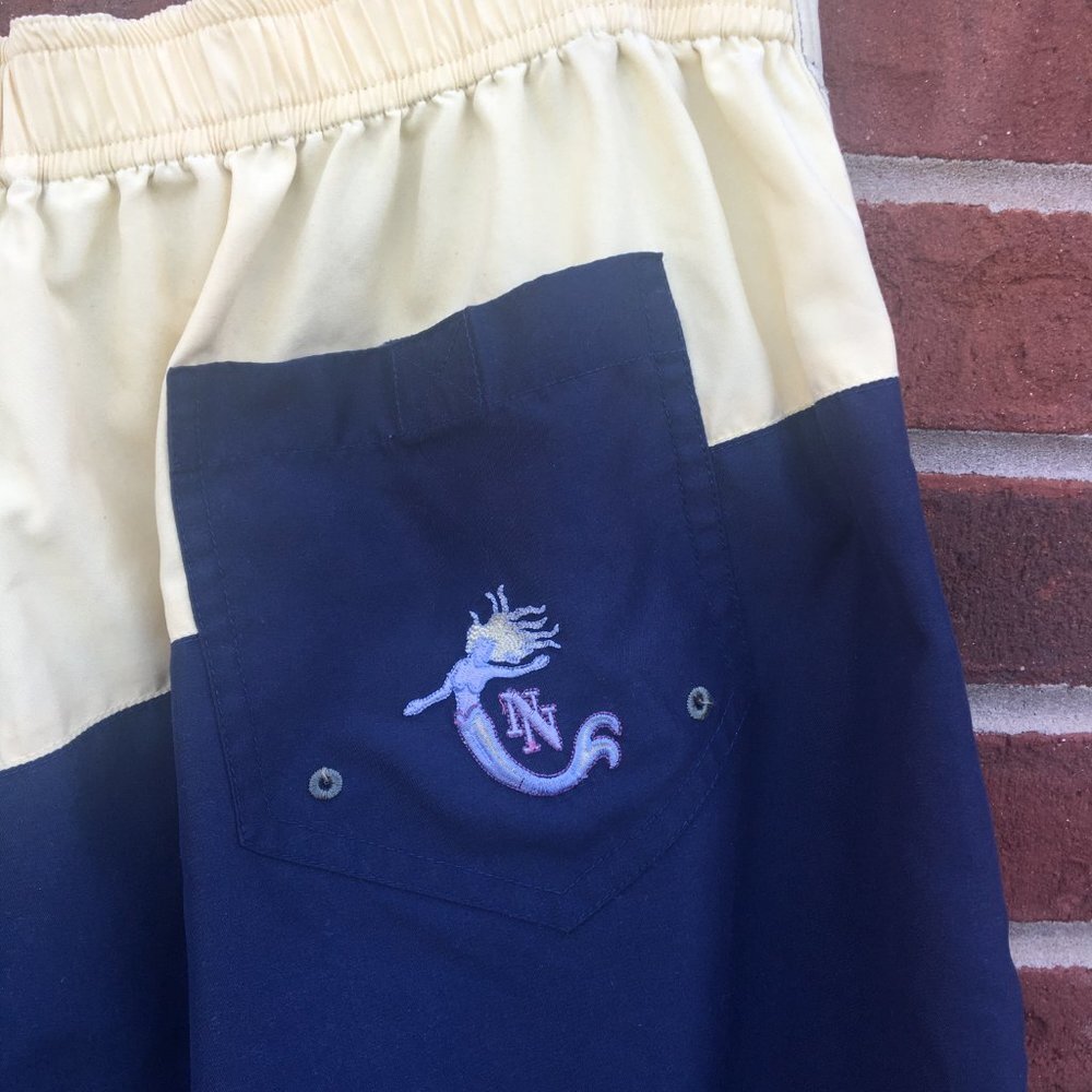 Nat Nast Swim Trunks Mens XL Blue Yellow Cabana Collection Board Shorts - Picture 3 of 8